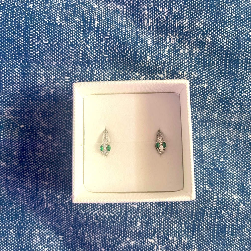 Sterling Silver Snake Huggie Earrings